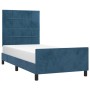 Dark blue velvet bed frame with headboard 100x200 cm by vidaXL, Beds and slatted bases - Ref: Foro24-3125743, Price: 149,66 €...