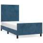 Estructura cama con cabecero terciopelo azul oscuro 100x200 cm de vidaXL, Camas y somieres - Ref: Foro24-3125621, Precio: 149...