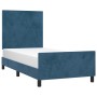 Estructura cama con cabecero terciopelo azul oscuro 100x200 cm de vidaXL, Camas y somieres - Ref: Foro24-3125621, Precio: 149...