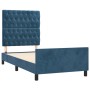 Dark blue velvet bed frame with headboard 100x200 cm by vidaXL, Beds and slatted bases - Ref: Foro24-3125926, Price: 167,34 €...