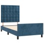 Dark blue velvet bed frame with headboard 100x200 cm by vidaXL, Beds and slatted bases - Ref: Foro24-3125987, Price: 153,71 €...