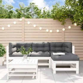 5-piece garden furniture set and white solid wood cushions by vidaXL, Garden sets - Ref: Foro24-3185802, Price: 492,74 €, Dis...