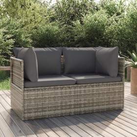 2-seater garden sofa with gray synthetic rattan cushions by vidaXL, Outdoor sofas - Ref: Foro24-318673, Price: 194,99 €, Disc...