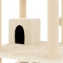 Rascador para gatos con postes de sisal color crema 141 cm de vidaXL, Mobiliario para gatos - Ref: Foro24-171747, Precio: 68,...