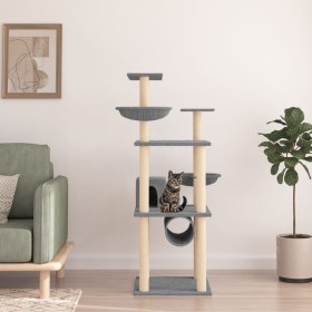 Cat scratcher with light gray sisal posts 141 cm by vidaXL, Cat furniture - Ref: Foro24-171748, Price: 67,03 €, Discount: %