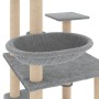 Rascador para gatos con postes de sisal gris claro 141 cm de vidaXL, Mobiliario para gatos - Ref: Foro24-171748, Precio: 74,0...