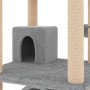 Rascador para gatos con postes de sisal gris claro 141 cm de vidaXL, Mobiliario para gatos - Ref: Foro24-171748, Precio: 74,0...