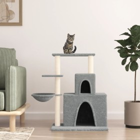 Rascador para gatos con postes de sisal gris claro 83 cm de vidaXL, Mobiliario para gatos - Ref: Foro24-171766, Precio: 37,99...