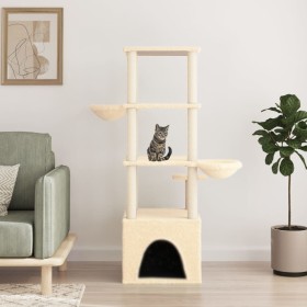 Katzenkratzbaum mit cremefarbenen Sisalstämmen, 147 cm von vidaXL, Katzenmöbel - Ref: Foro24-171780, Preis: 62,98 €, Rabatt: %