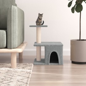 Rascador para gatos con postes de sisal gris claro 48 cm de vidaXL, Mobiliario para gatos - Ref: Foro24-171787, Precio: 28,99...