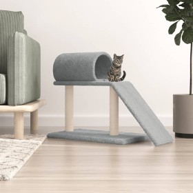 Rascador para gatos con túnel y escalera gris claro 55,5 cm de vidaXL, Mobiliario para gatos - Ref: Foro24-171790, Precio: 30...