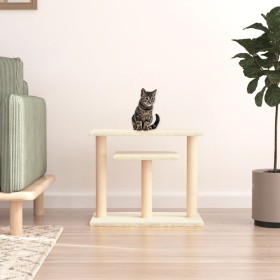 Scratching posts for cats with cream-colored platforms 62.5cm by vidaXL, Cat furniture - Ref: Foro24-172046, Price: 41,68 €, ...