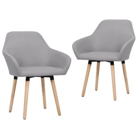 Swivel dining chairs 2 units light gray fabric by vidaXL, dining chairs - Ref: Foro24-283459, Price: 171,54 €, Discount: %