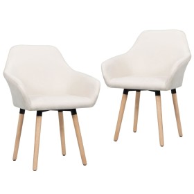 Dining chairs 2 units cream fabric by vidaXL, dining chairs - Ref: Foro24-283461, Price: 207,29 €, Discount: %