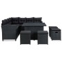 Set muebles de jardín 6 piezas y cojines ratán sintético negro de vidaXL, Conjuntos de jardín - Ref: Foro24-315230, Precio: 7...