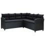 Set muebles de jardín 6 piezas y cojines ratán sintético negro de vidaXL, Conjuntos de jardín - Ref: Foro24-315230, Precio: 7...