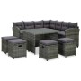 Set de muebles de jardín 6 pzas y cojines ratán sintético gris de vidaXL, Conjuntos de jardín - Ref: Foro24-315231, Precio: 7...