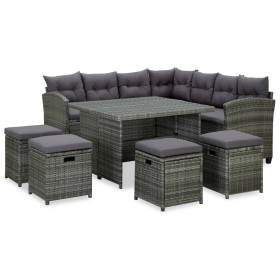 6-piece garden furniture set with gray synthetic rattan cushions by vidaXL, Garden sets - Ref: Foro24-315231, Price: 710,11 €...