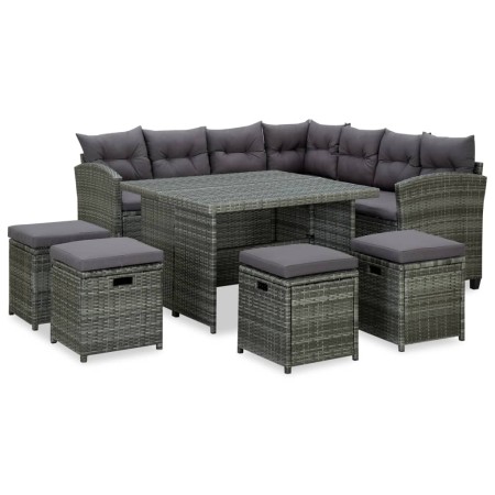 6-piece garden furniture set with gray synthetic rattan cushions by vidaXL, Garden sets - Ref: Foro24-315231, Price: 710,99 €...