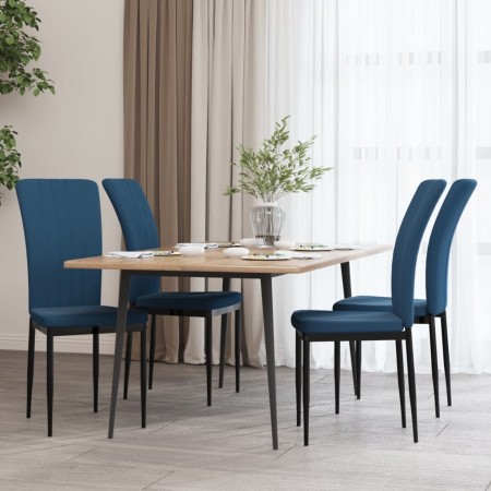 Sillas de comedor 4 unidades terciopelo azul de vidaXL, Sillas de comedor - Ref: Foro24-326103, Precio: 148,99 €, Descuento: %