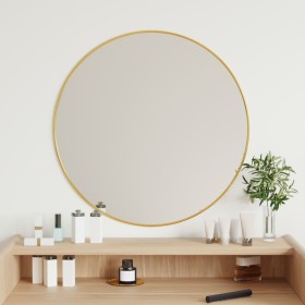 Golden round wall mirror Ø 60 cm by vidaXL, Mirrors - Ref: Foro24-348182, Price: 48,99 €, Discount: %