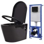 Wall-mounted toilet with hidden black ceramic cistern by vidaXL, Bathrooms - Ref: Foro24-3054477, Price: 331,79 €, Discount: %