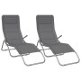 Folding sun loungers 2 pcs textilene steel with gray coating by vidaXL, Loungers - Ref: Foro24-360171, Price: 169,29 €, Disco...