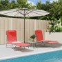 Folding sun loungers 2 pcs steel and red textilene by vidaXL, Loungers - Ref: Foro24-360182, Price: 63,69 €, Discount: %