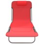 Folding sun loungers 2 pcs steel and red textilene by vidaXL, Loungers - Ref: Foro24-360182, Price: 63,69 €, Discount: %