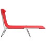 Folding sun loungers 2 pcs steel and red textilene by vidaXL, Loungers - Ref: Foro24-360182, Price: 63,69 €, Discount: %