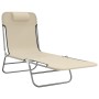 Folding sun loungers 2 units steel and cream textilene by vidaXL, Loungers - Ref: Foro24-360185, Price: 83,15 €, Discount: %