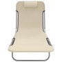 Folding sun loungers 2 units steel and cream textilene by vidaXL, Loungers - Ref: Foro24-360185, Price: 83,15 €, Discount: %