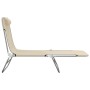 Folding sun loungers 2 units steel and cream textilene by vidaXL, Loungers - Ref: Foro24-360185, Price: 83,15 €, Discount: %