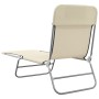 Folding sun loungers 2 units steel and cream textilene by vidaXL, Loungers - Ref: Foro24-360185, Price: 83,15 €, Discount: %