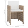 Set comedor de jardín 13 piezas y cojines ratán sintético beige de vidaXL, Conjuntos de jardín - Ref: Foro24-42553, Precio: 1...