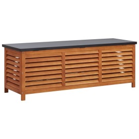 Caja de almacenaje jardín madera maciza eucalipto 150x50x55 cm de vidaXL, Cajas de almacenaje para exteriores - Ref: Foro24-4...