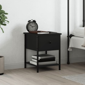 Black engineered wood nightstand 34x35.5x45 cm by vidaXL, Nightstands - Ref: Foro24-825853, Price: 39,66 €, Discount: %