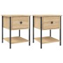 Mesita noche 2 uds madera ingeniería roble Sonoma 34x35,5x45 cm de vidaXL, Mesitas de noche - Ref: Foro24-825856, Precio: 67,...