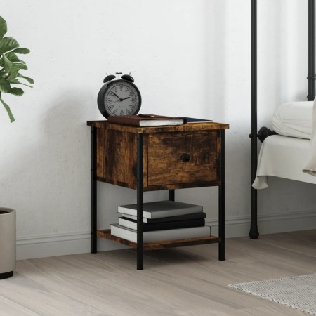 Smoked oak engineered wood bedside table 34x35.5x45cm by vidaXL, Nightstands - Ref: Foro24-825857, Price: 35,99 €, Discount: %