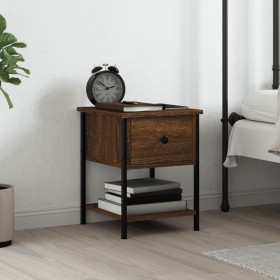 Engineered wood brown oak bedside table 34x35.5x45 cm by vidaXL, Nightstands - Ref: Foro24-825861, Price: 39,37 €, Discount: %