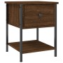 Engineered wood brown oak bedside table 34x35.5x45 cm by vidaXL, Nightstands - Ref: Foro24-825861, Price: 39,37 €, Discount: %