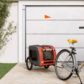 Bicycle pet trailer, iron frame, Oxford fabric in orange and gray. by vidaXL, pet strollers - Ref: Foro24-93830, Price: 119,9...