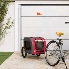 Pet Bicycle Trailer Iron Oxford Cloth Red Gray by vidaXL, pet strollers - Ref: Foro24-93831, Price: 83,71 €, Discount: %