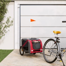 Pet Bicycle Trailer Iron Oxford Cloth Red Gray by vidaXL, pet strollers - Ref: Foro24-93880, Price: 82,99 €, Discount: %