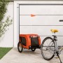 Haustier-Fahrradanhänger, Eisen-Oxford-Gewebe, Orange und Schwarz von vidaXL, Kinderwagen für Haustiere - Ref: Foro24-94005, ...