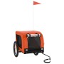 Haustier-Fahrradanhänger, Eisen-Oxford-Gewebe, Orange und Schwarz von vidaXL, Kinderwagen für Haustiere - Ref: Foro24-94005, ...