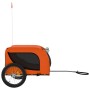 Haustier-Fahrradanhänger, Eisen-Oxford-Gewebe, Orange und Schwarz von vidaXL, Kinderwagen für Haustiere - Ref: Foro24-94005, ...