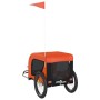 Haustier-Fahrradanhänger, Eisen-Oxford-Gewebe, Orange und Schwarz von vidaXL, Kinderwagen für Haustiere - Ref: Foro24-94005, ...