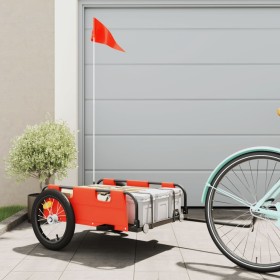 Iron bicycle trailer and orange Oxford cloth by vidaXL, Bicycle trailers - Ref: Foro24-94166, Price: 74,99 €, Discount: %