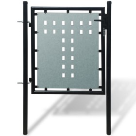 Puerta de valla de jardín negra 100x125 cm de vidaXL, Puertas de jardín - Ref: Foro24-141684, Precio: 106,99 €, Descuento: %